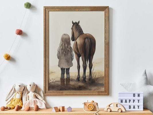 Horse Nursery Art Print, Girl's Room Decor, Perfect Gift for Horse Lovers - WildfieldPrints