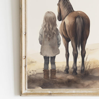 Horse Nursery Art Print, Girl's Room Decor, Perfect Gift for Horse Lovers - WildfieldPrints