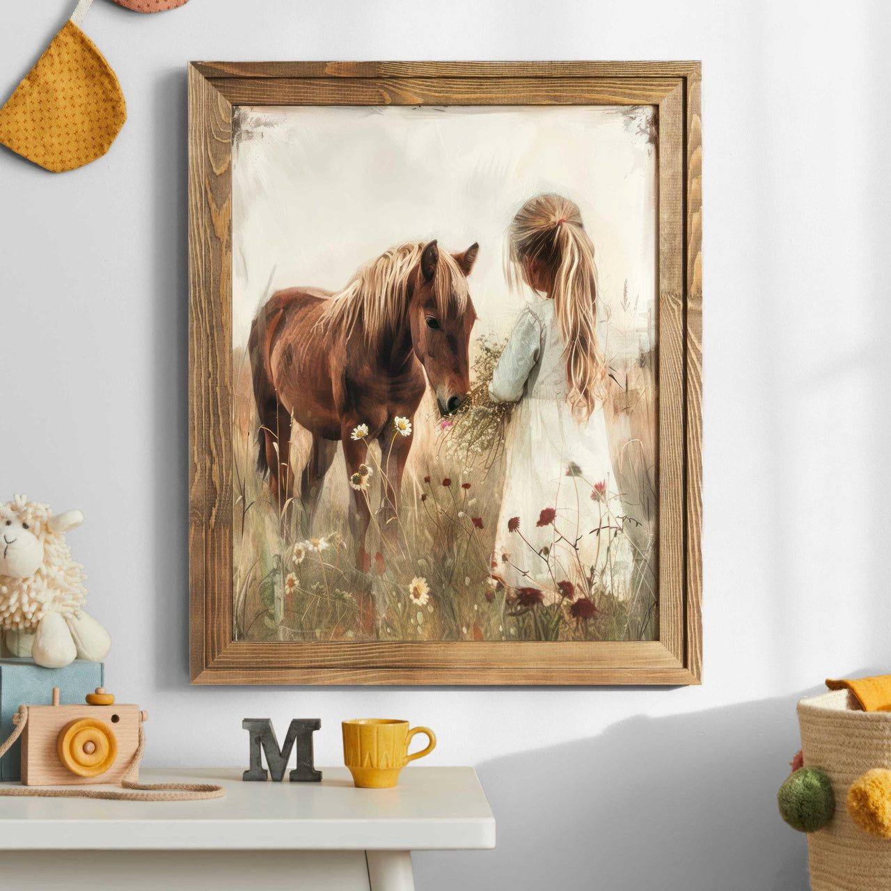 Brown Horse Wall Art – Equestrian Girls Room Print