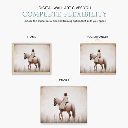 Horse Nursery Decor, Equestrian Wall Art, Girls Room Decor - WildfieldPrints