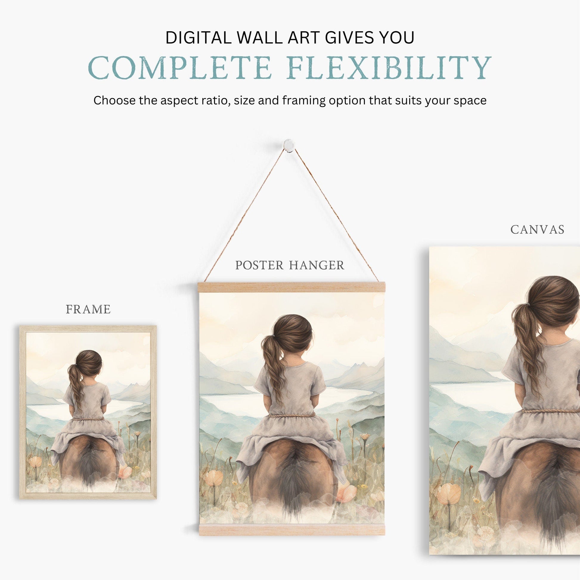Horse Nursery Decor, Farmhouse Equestrian Art, Gifts for Girls - WildfieldPrints