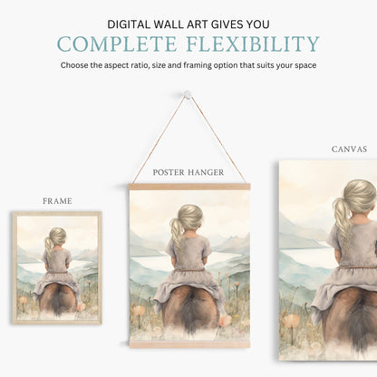 Horse Nursery Decor, Farmhouse Equestrian Art, Gifts for Girls - WildfieldPrints