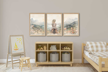 Horse Nursery Decor, Farmhouse Equestrian Art, Gifts for Girls - WildfieldPrints