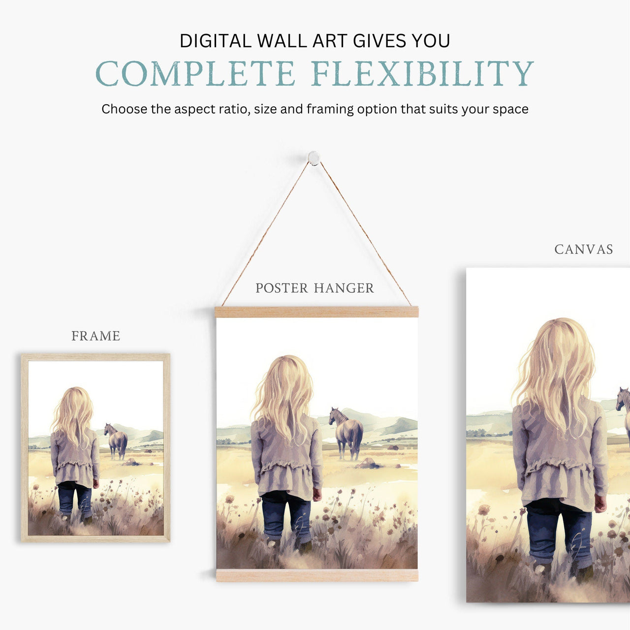 Horse Wall Art – Equestrian Girls Room Decor