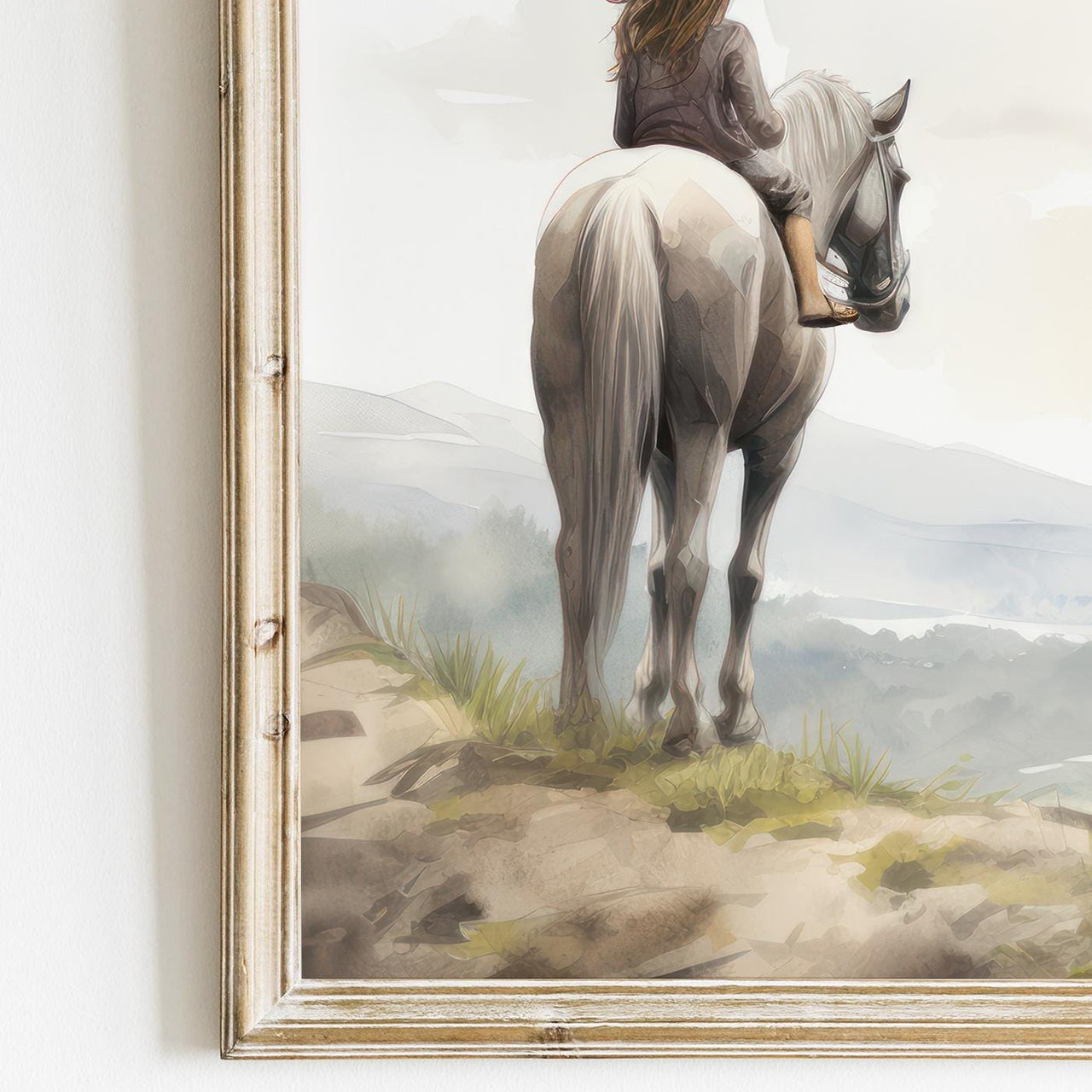 White Horse Wall Art – Equestrian Girls Room Print