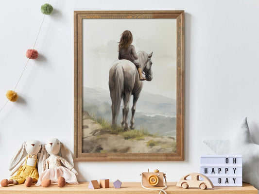 Horse Nursery Prints, Charming Decor for Girls' Rooms, Perfect Gift - WildfieldPrints