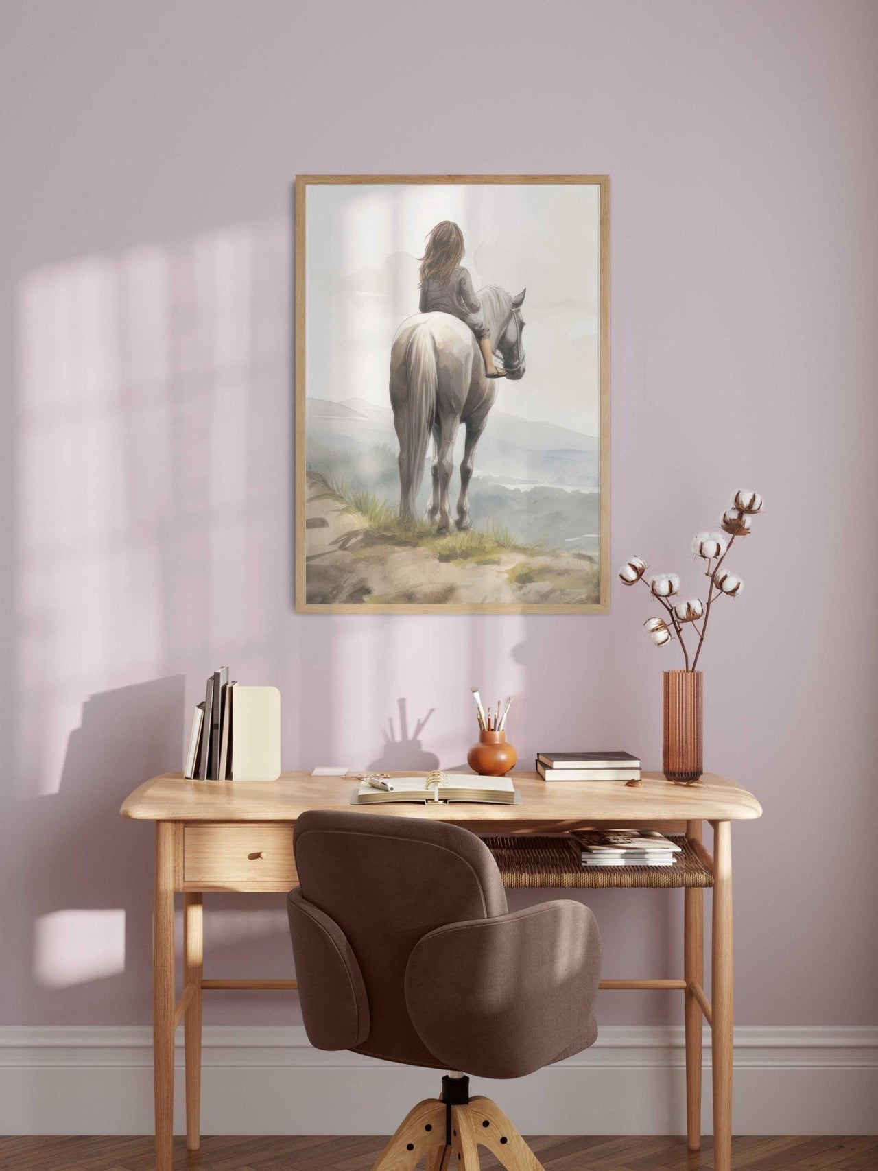 White Horse Wall Art – Equestrian Girls Room Print