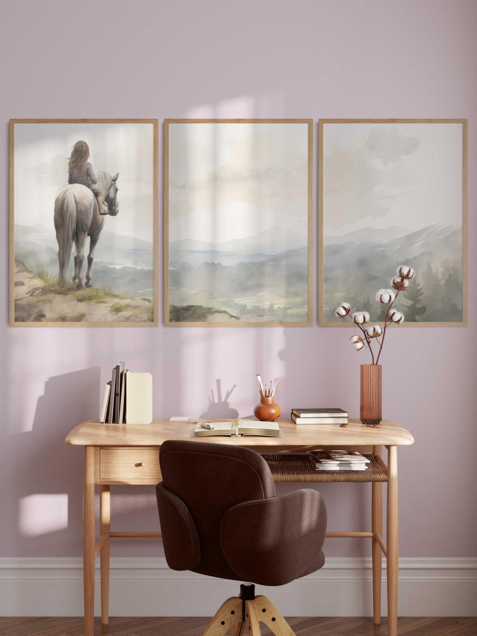 Horse Nursery Prints, Charming Girl Decor, Equestrian Wall Art - WildfieldPrints
