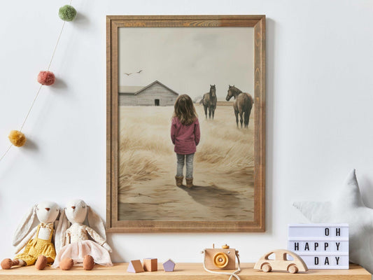 Horse Nursery Prints, Equestrian Girls Room Decor, Gift for Horse Lovers - WildfieldPrints