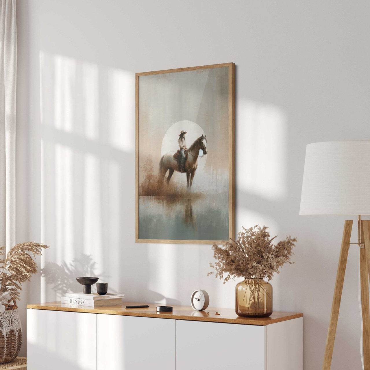 Girl on Horse Wall Art – Equestrian Nursery Print for Girls