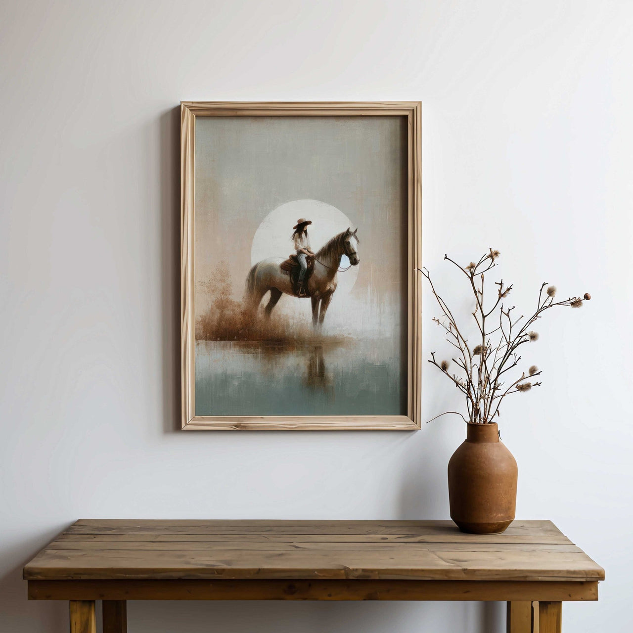 Girl on Horse Wall Art – Equestrian Nursery Print for Girls