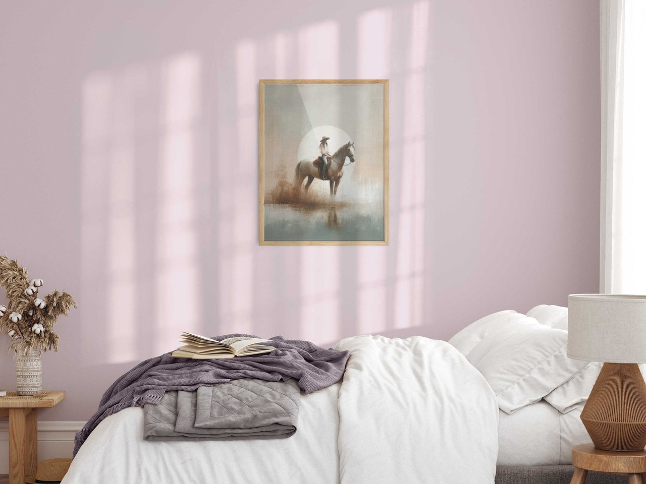 Girl on Horse Wall Art – Equestrian Nursery Print for Girls