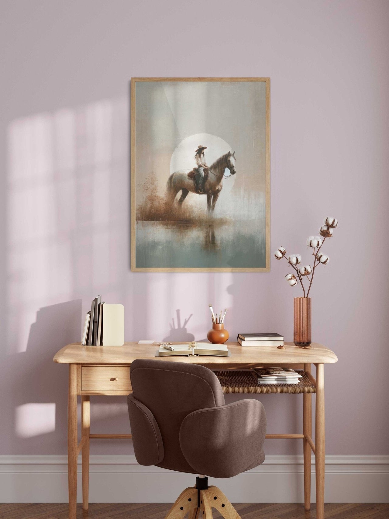 Girl on Horse Wall Art – Equestrian Nursery Print for Girls