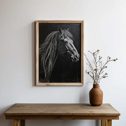 Horse Print, Equestrian Lover Gift, Rustic Farmhouse Wall Decor, Country Style Art - WildfieldPrints