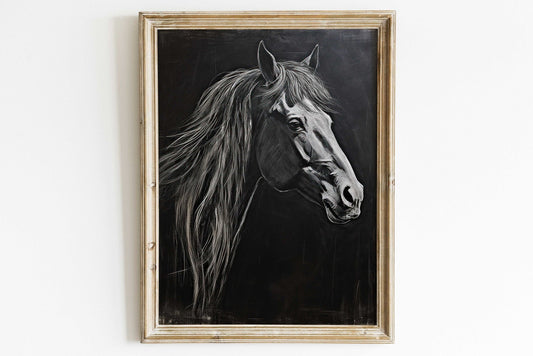 Horse Print, Equestrian Lover Gift, Rustic Farmhouse Wall Decor, Country Style Art - WildfieldPrints