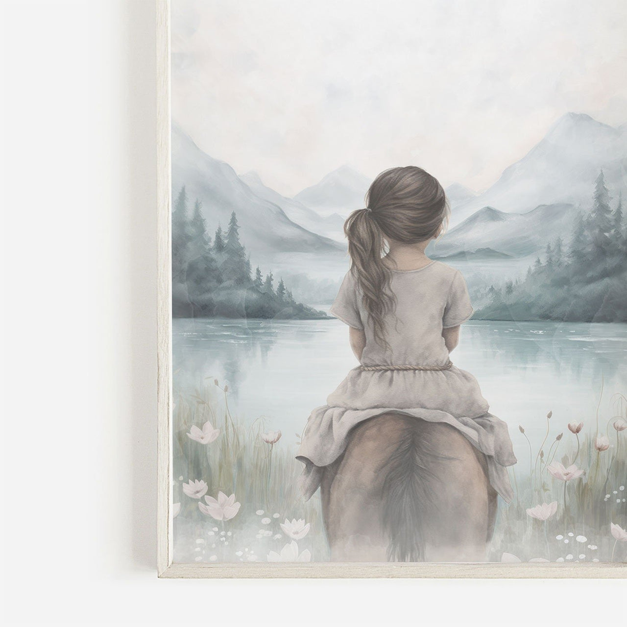 Girl Riding Horse Wall Art – Equestrian Girls Room Decor