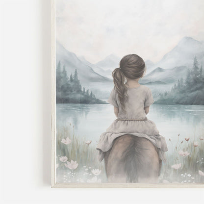 Horse Wall Art, Cute Room Decor, Riding Theme for Girls - WildfieldPrints