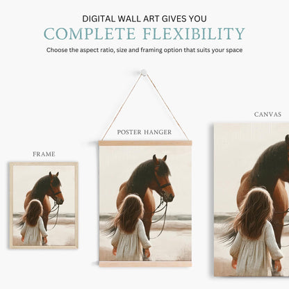 Horse Wall Art, Horse Nursery Decor, Gift for Young Horse Lovers - WildfieldPrints