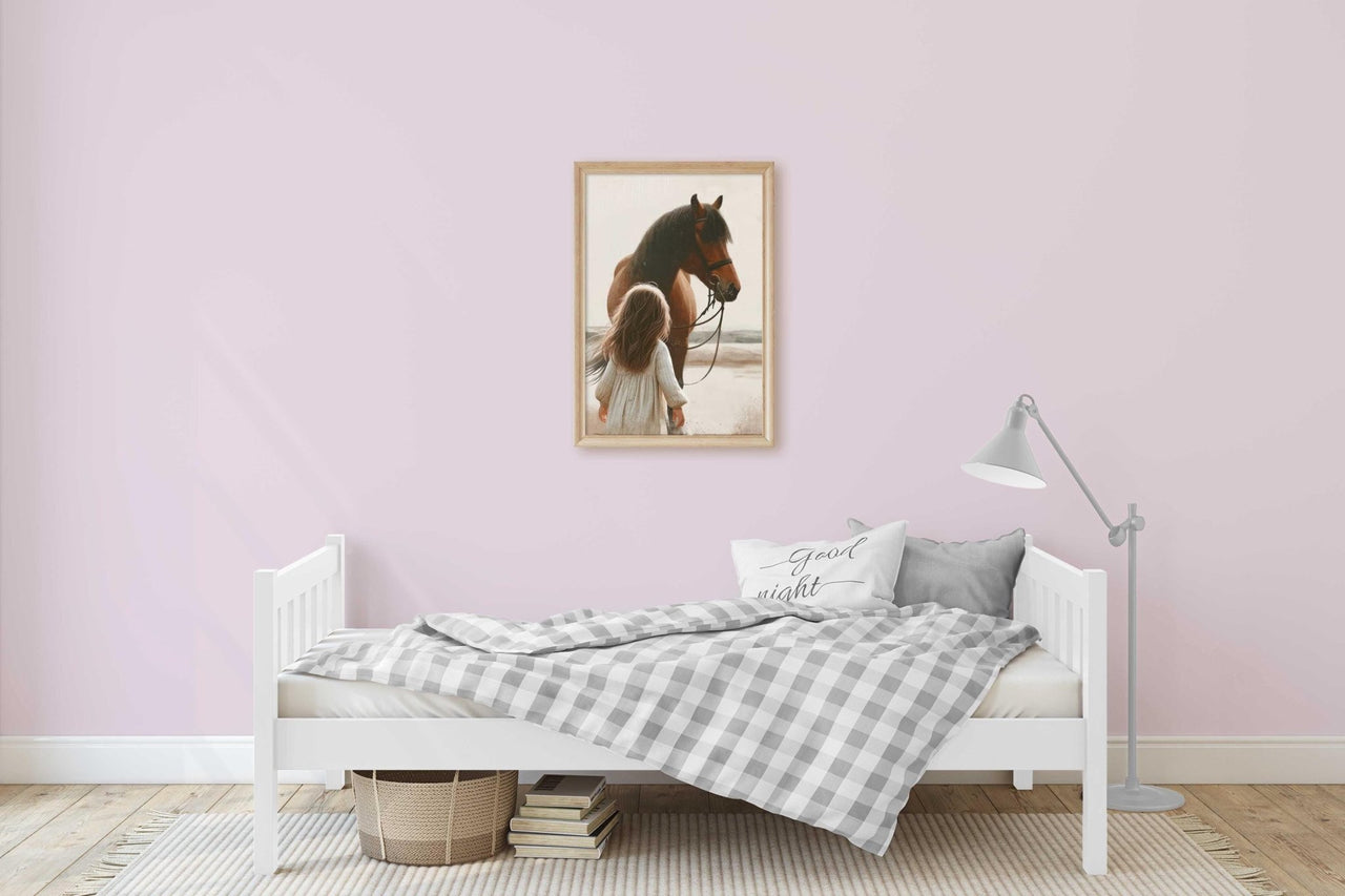 Brown Horse Wall Art – Equestrian Nursery Print