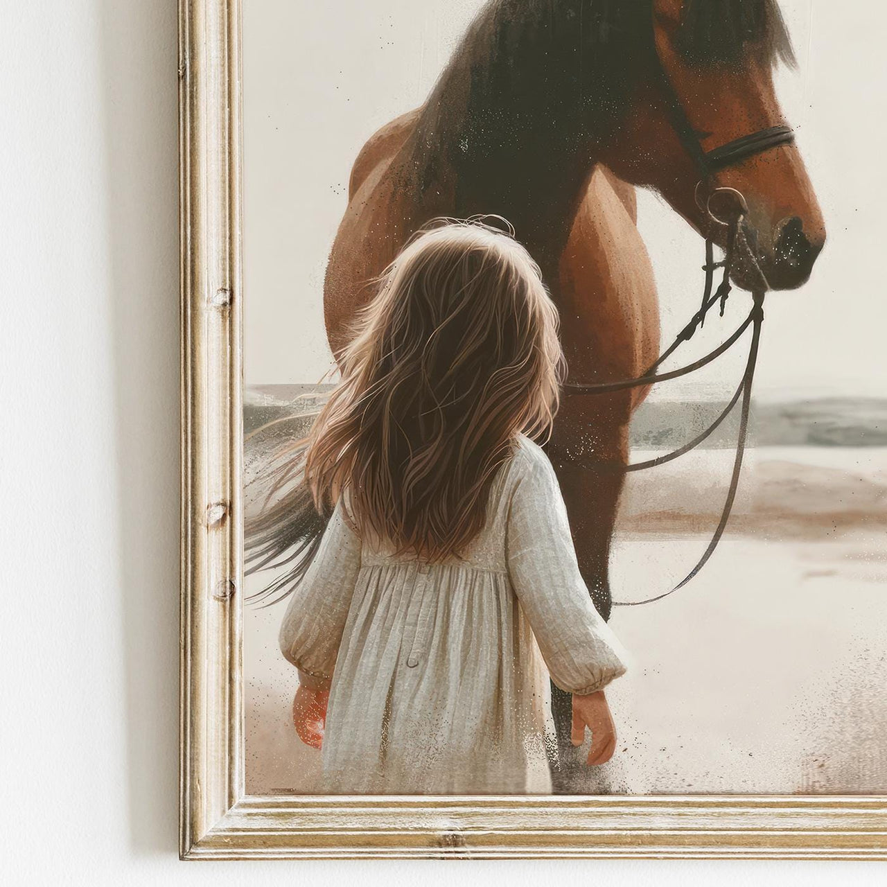 Brown Horse Wall Art – Equestrian Nursery Print
