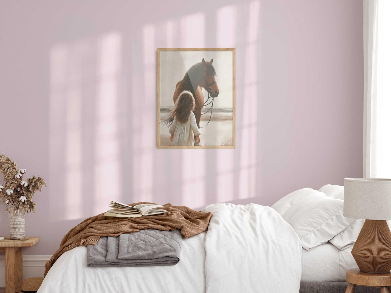 Brown Horse Wall Art – Equestrian Nursery Print