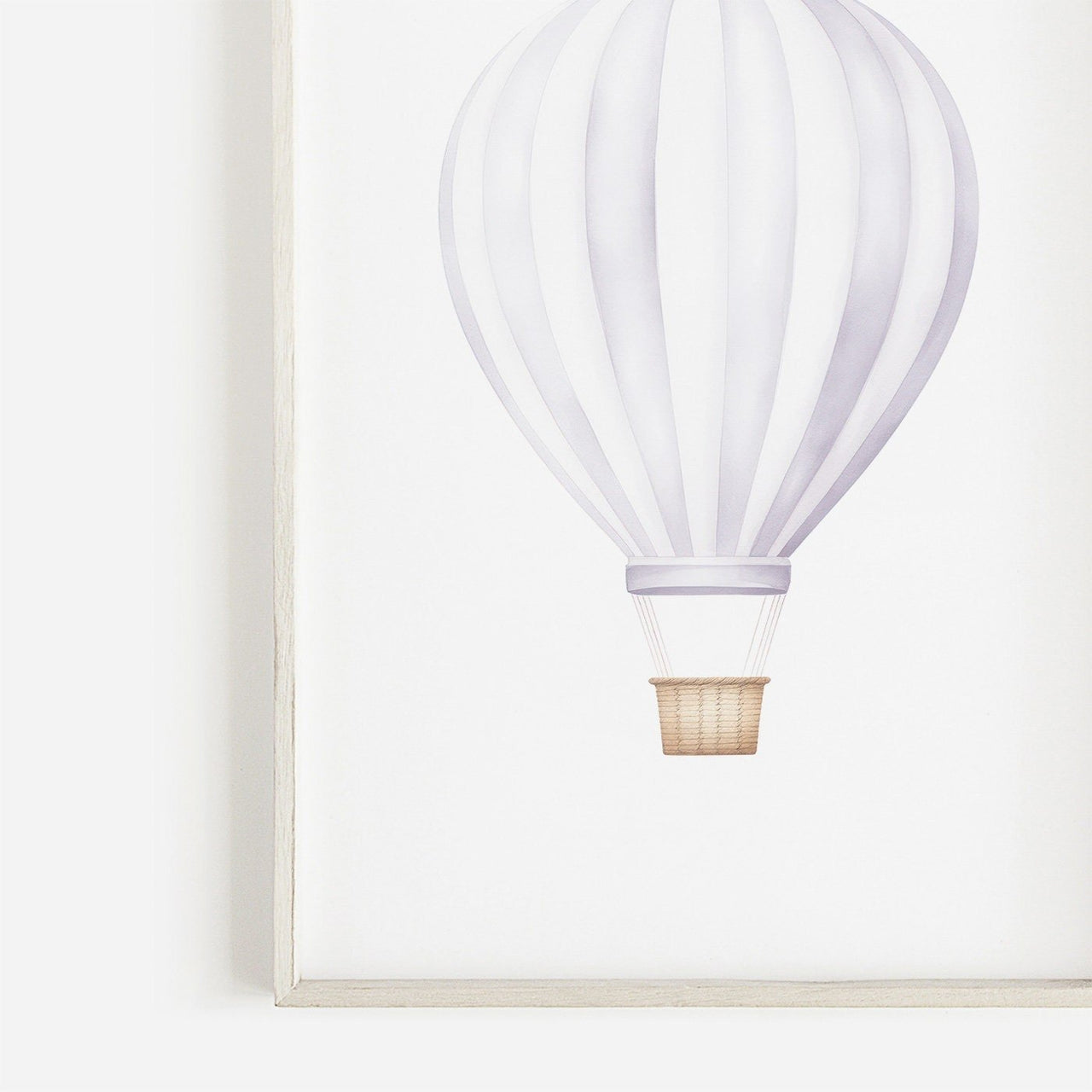 Lilac Hot Air Balloon Wall Art – Transportation Nursery Print