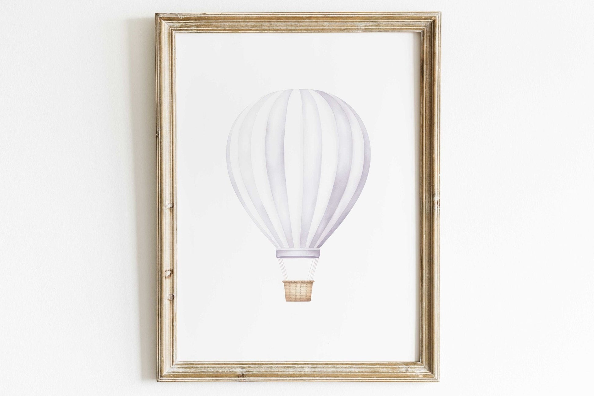 Hot Air Balloon Nursery Art, Vintage Transportation Decor, Purple Design - WildfieldPrints