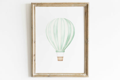 Hot Air Balloon Nursery Art, Vintage Transportation Wall Decor - WildfieldPrints