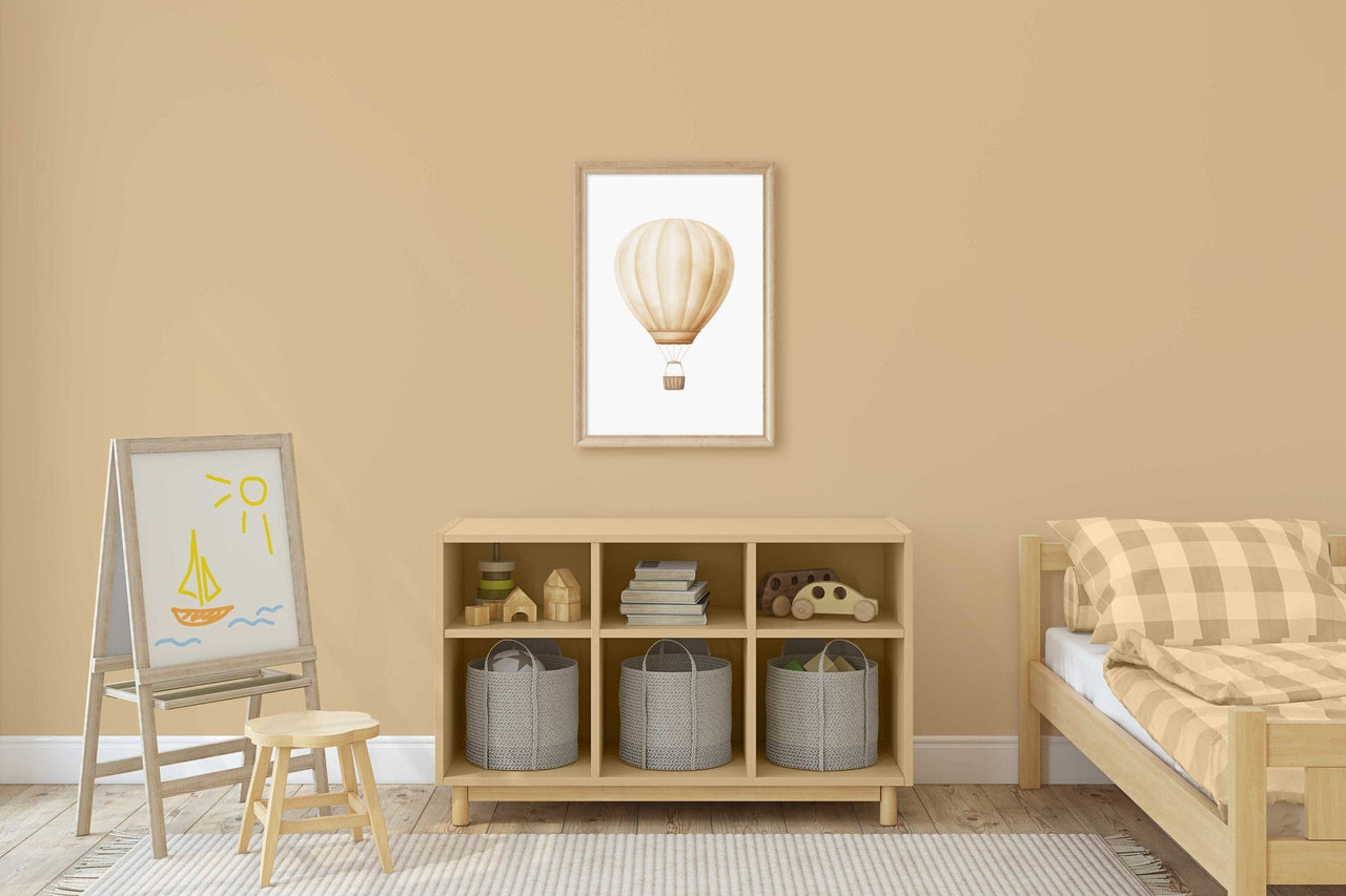 Hot Air Balloon Wall Art – Vintage Nursery Print