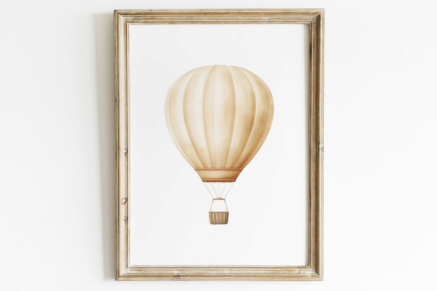 Hot Air Balloon Nursery Art, Yellow Decor for Minimalist Rooms - WildfieldPrints