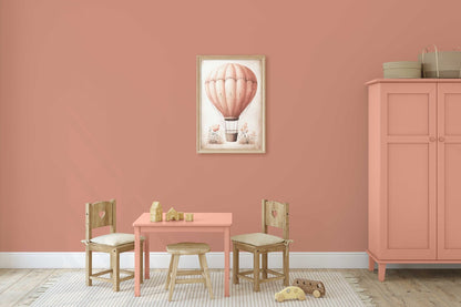 Hot Air Balloon Nursery Decor, Watercolor Vintage Wall Art, Girl Print - WildfieldPrints