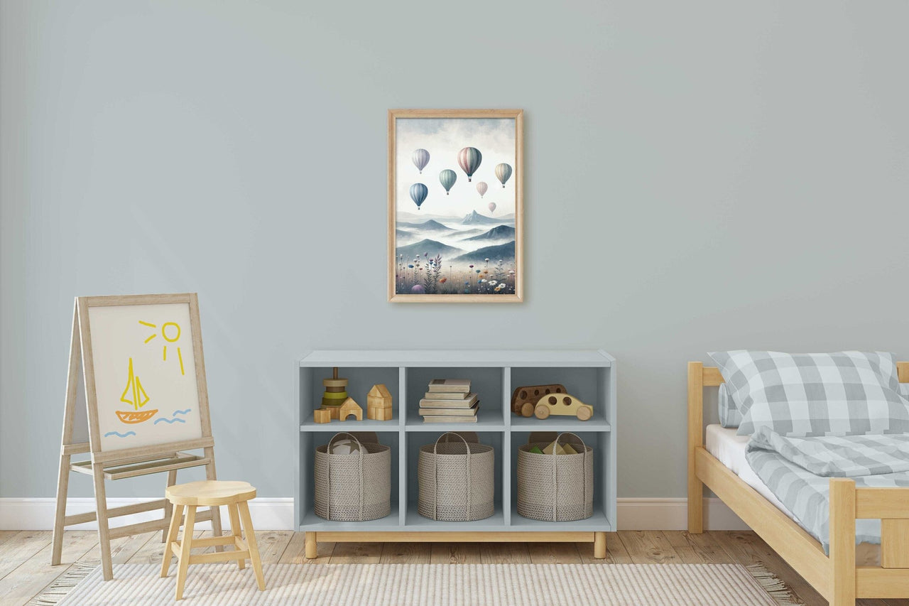 Hot Air Balloon Wall Art – Adventure Kids Room Print