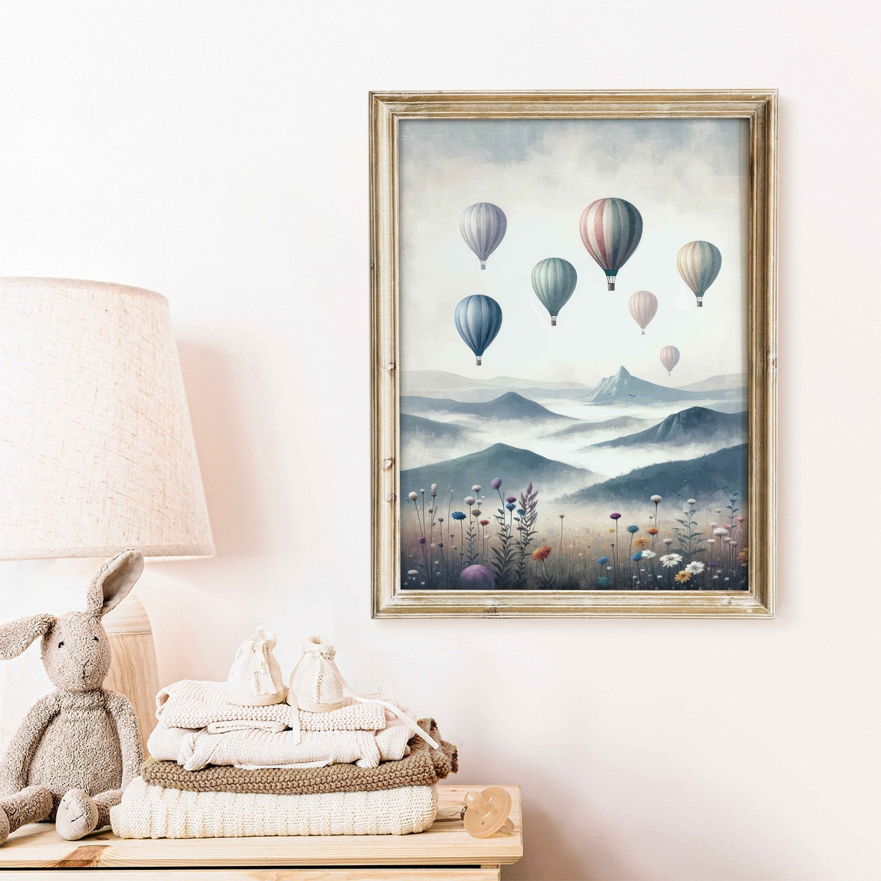 Hot Air Balloon Wall Art – Adventure Kids Room Print