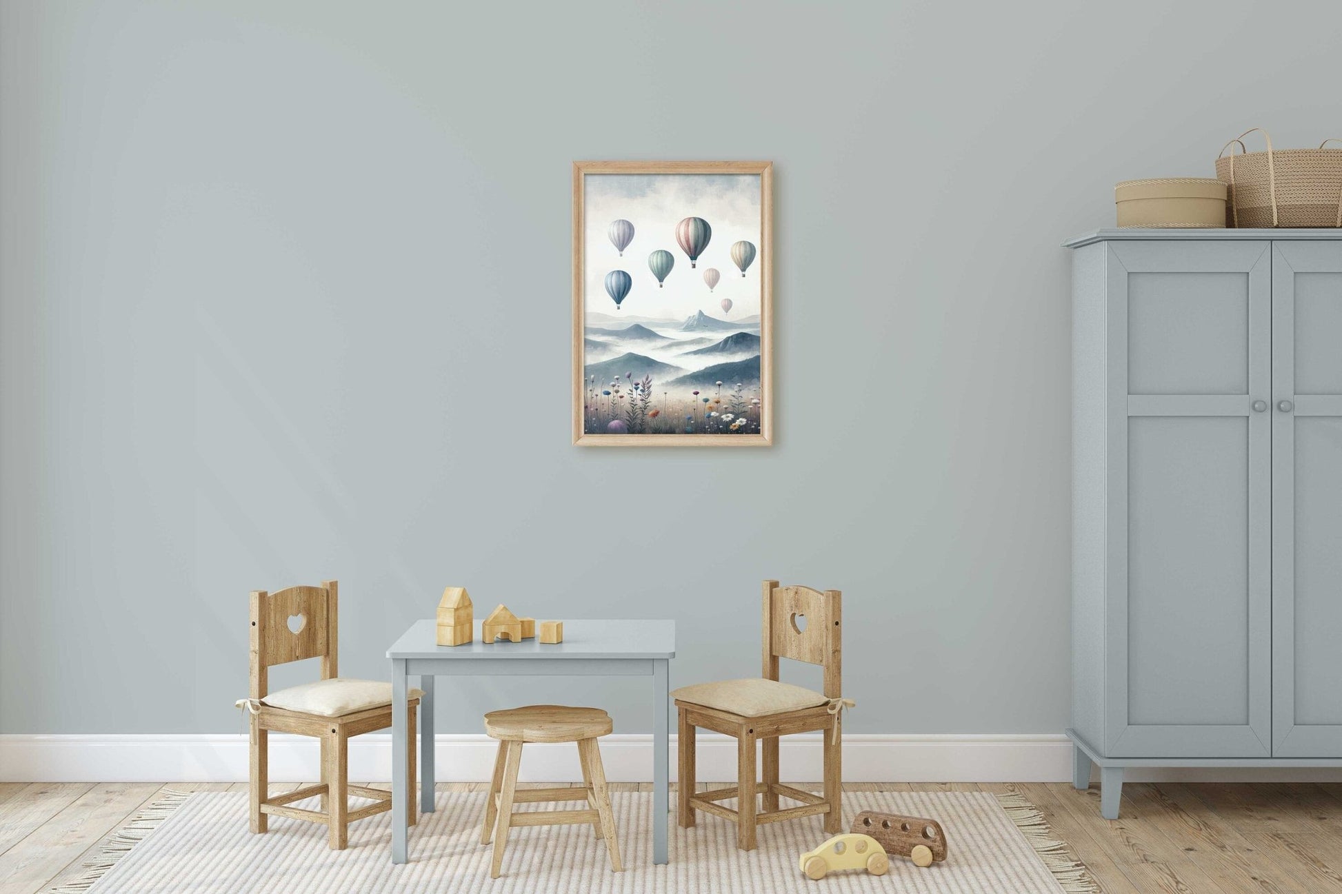 Hot Air Balloon Prints, Vintage Nursery Wall Decor, Adventure Art for Kids - WildfieldPrints