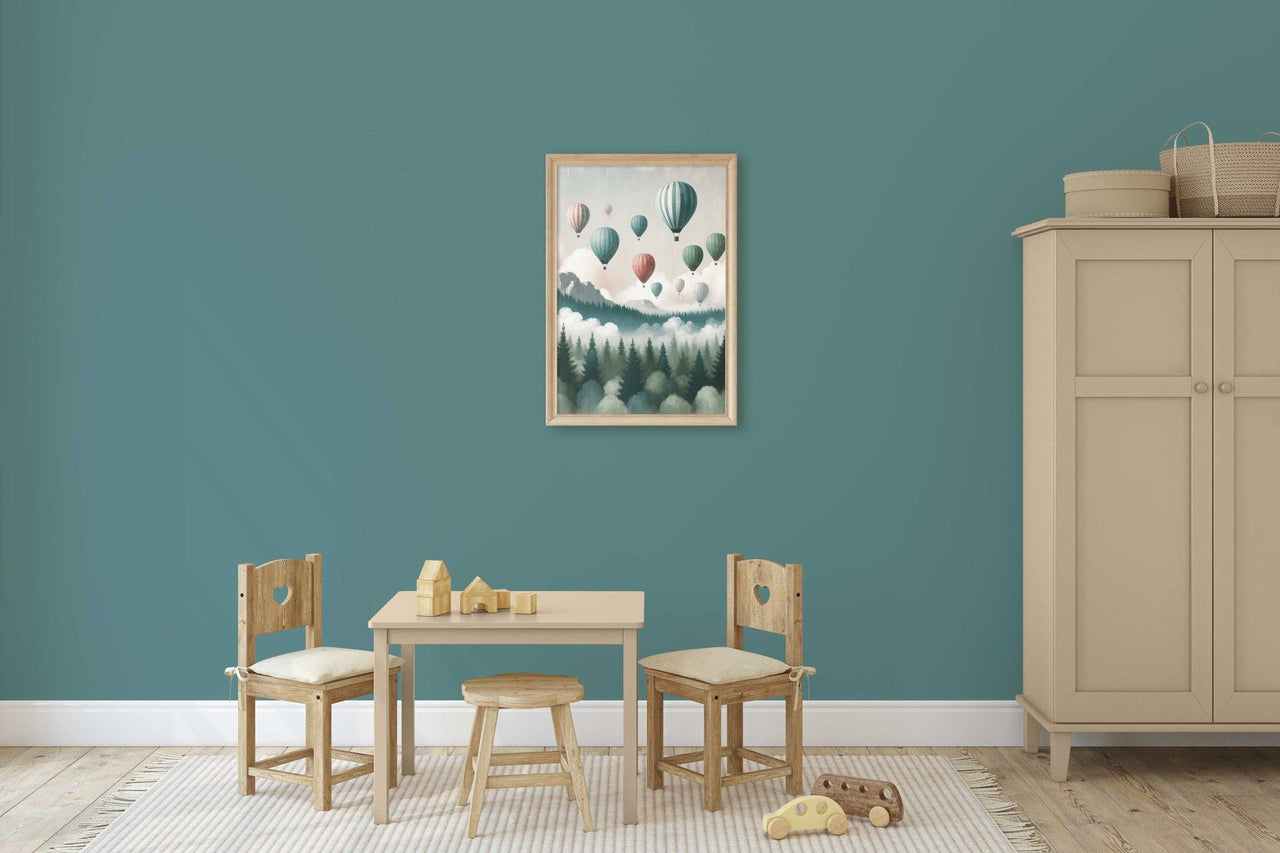 Hot Air Balloon Wall Art – Adventure Kids Room Print