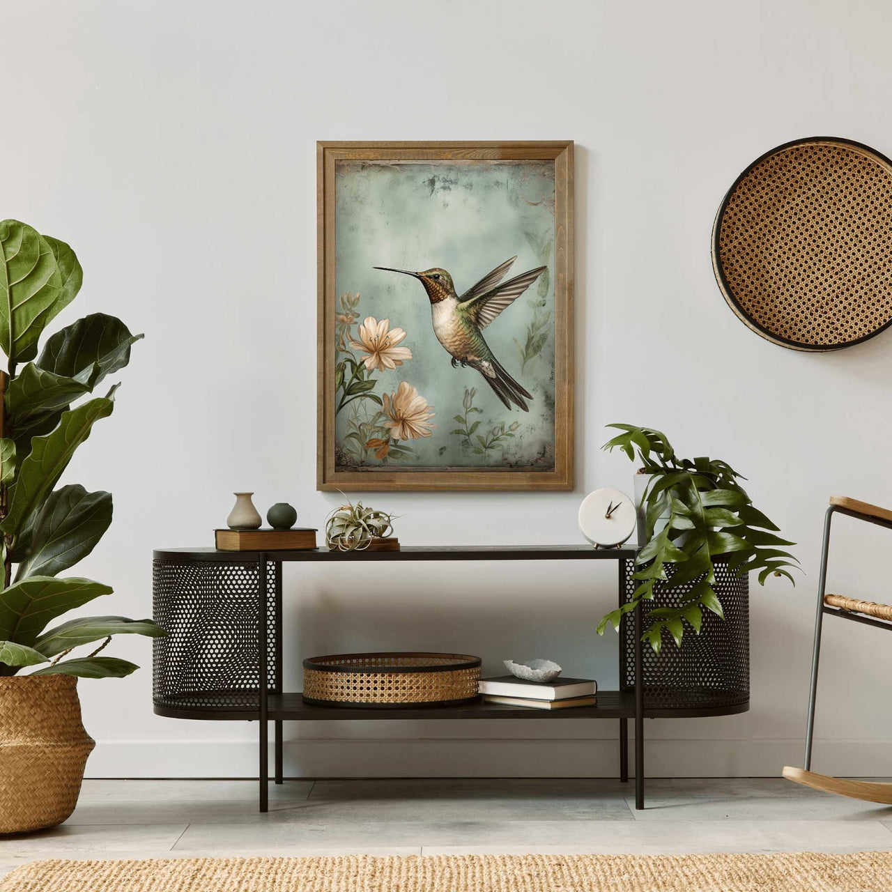 Hummingbird Wall Art – Bird Print for Living Room