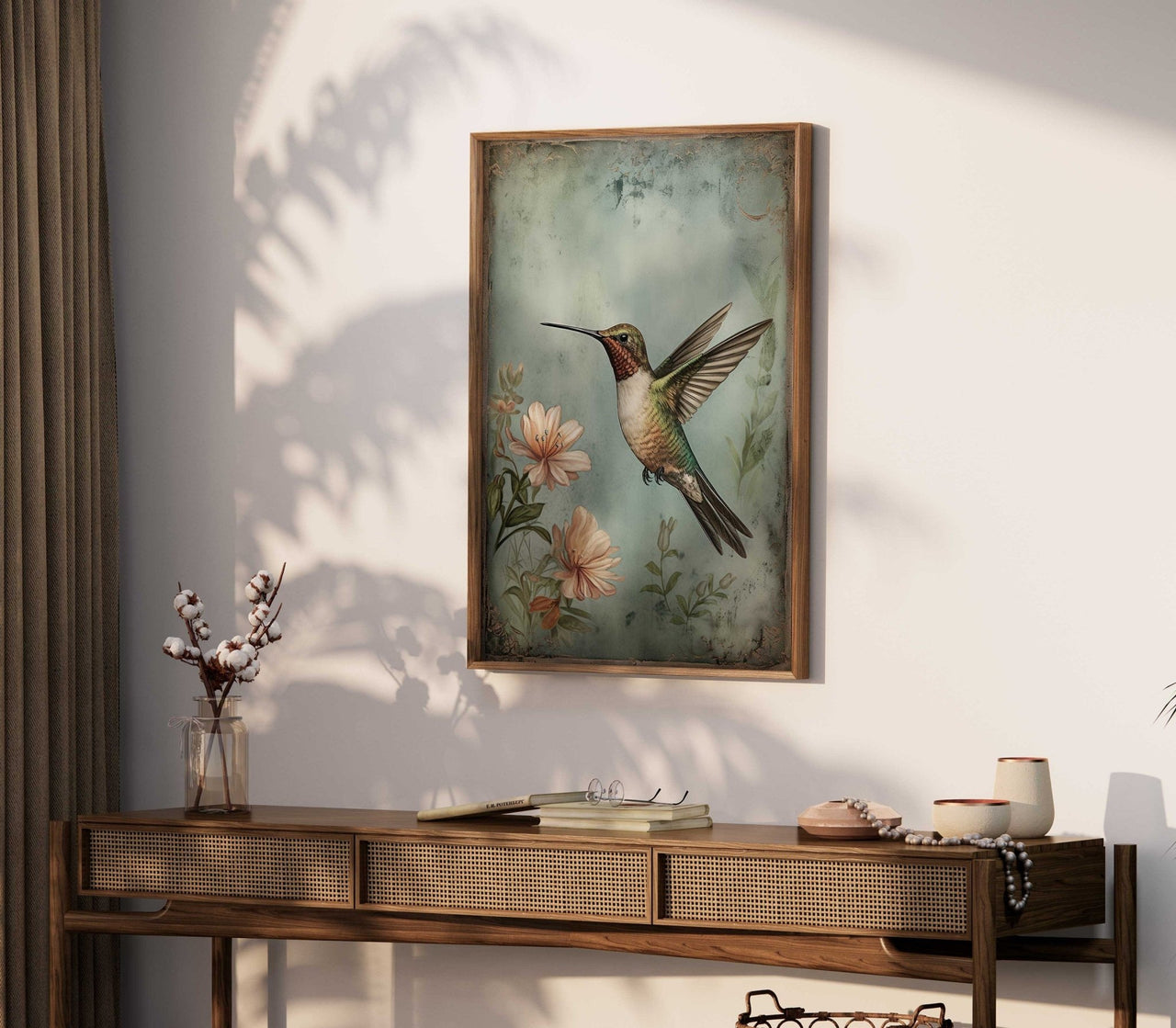 Hummingbird Wall Art – Bird Print for Living Room