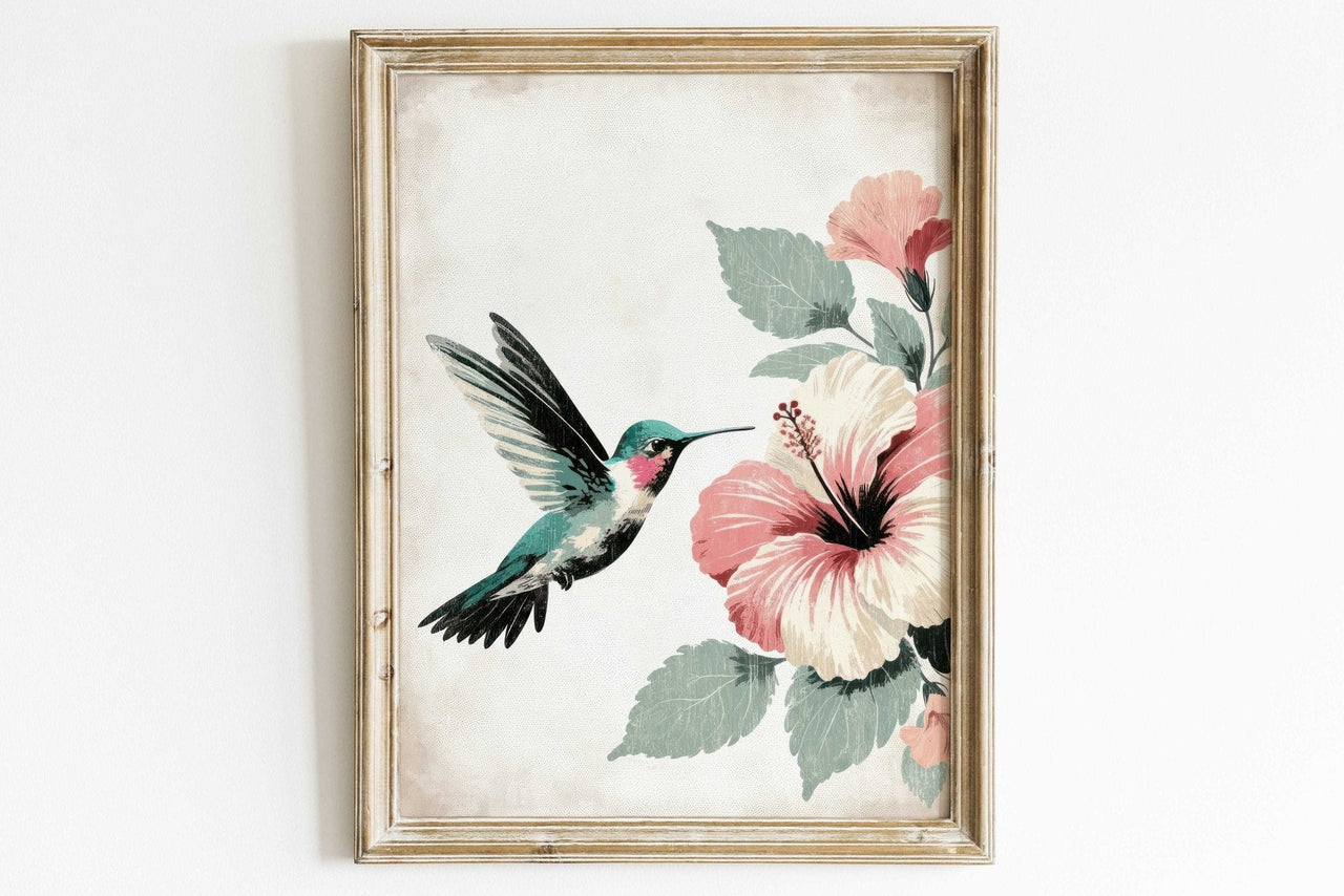 Hummingbird Wall Art – Bird Girls Room Print
