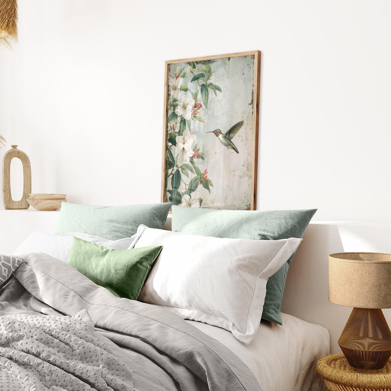 Hummingbird Wall Art – Bird Nursery Print for Girls Room