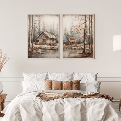 Hunting Wall Decor, Forest Cabin Print, Gifts for Dad or Husband - WildfieldPrints