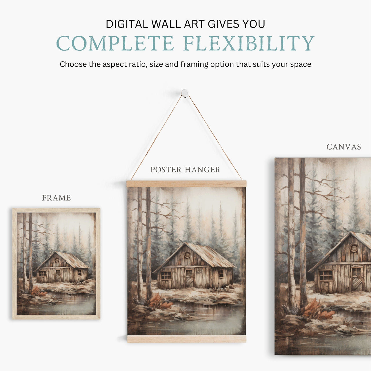 Deer Wall Art – Forest Cabin Print for Dad's Room • Set of 2