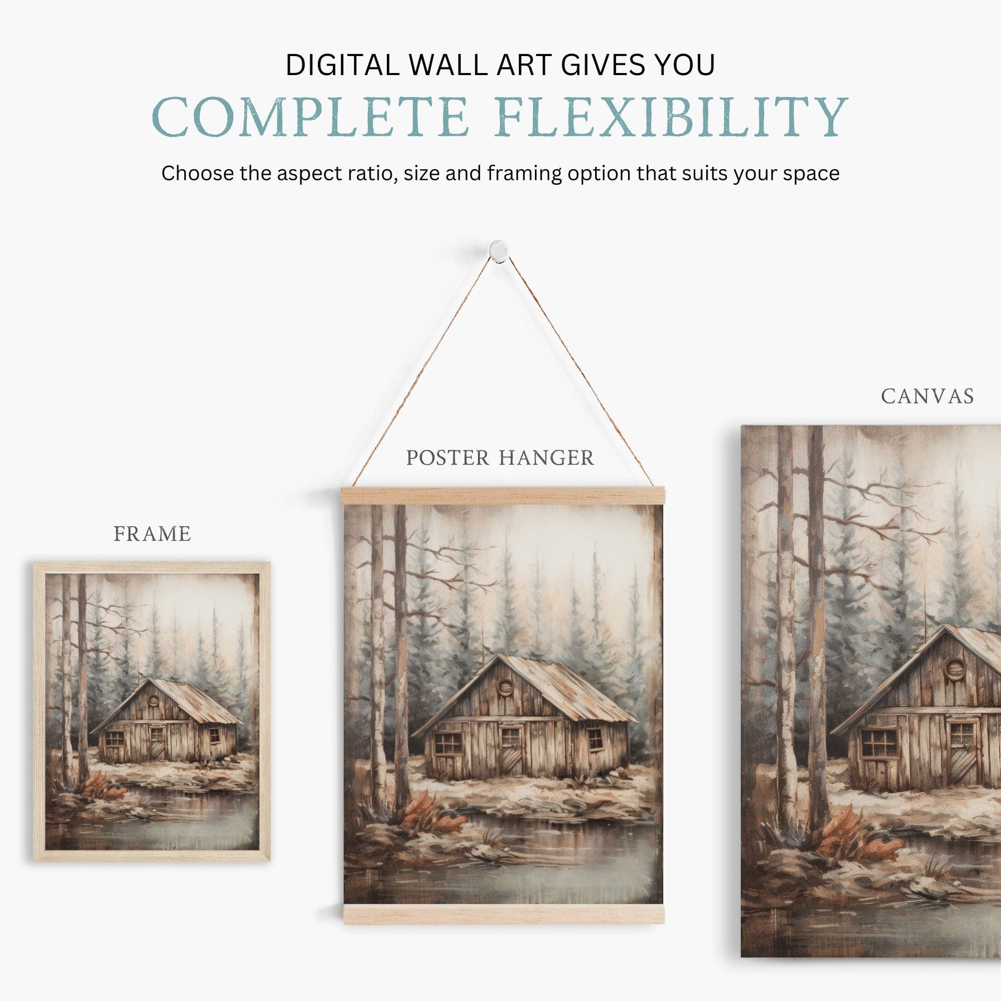 Hunting Wall Decor, Forest Cabin Print, Gifts for Dad or Husband - WildfieldPrints
