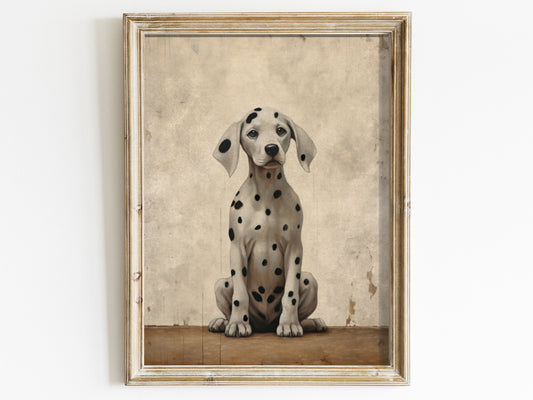 Dalmatian Puppy Wall Art, Cute Puppy Dog Decor, Vintage Dog Print, Dalmatian Wall Art, Digital Printable Dog Art, Perfect Dog Owner's Gift