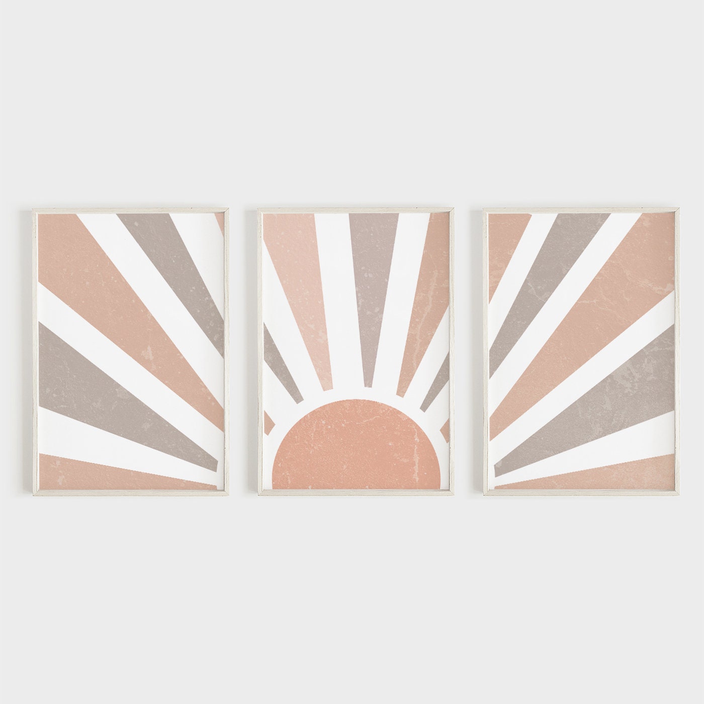 Bohemian Sun Trio: Vintage-Style Distressed Sun Wall Art, Set of 3  – Bring Boho Brilliance to Any Room - Perfect for Nursery or Living Room