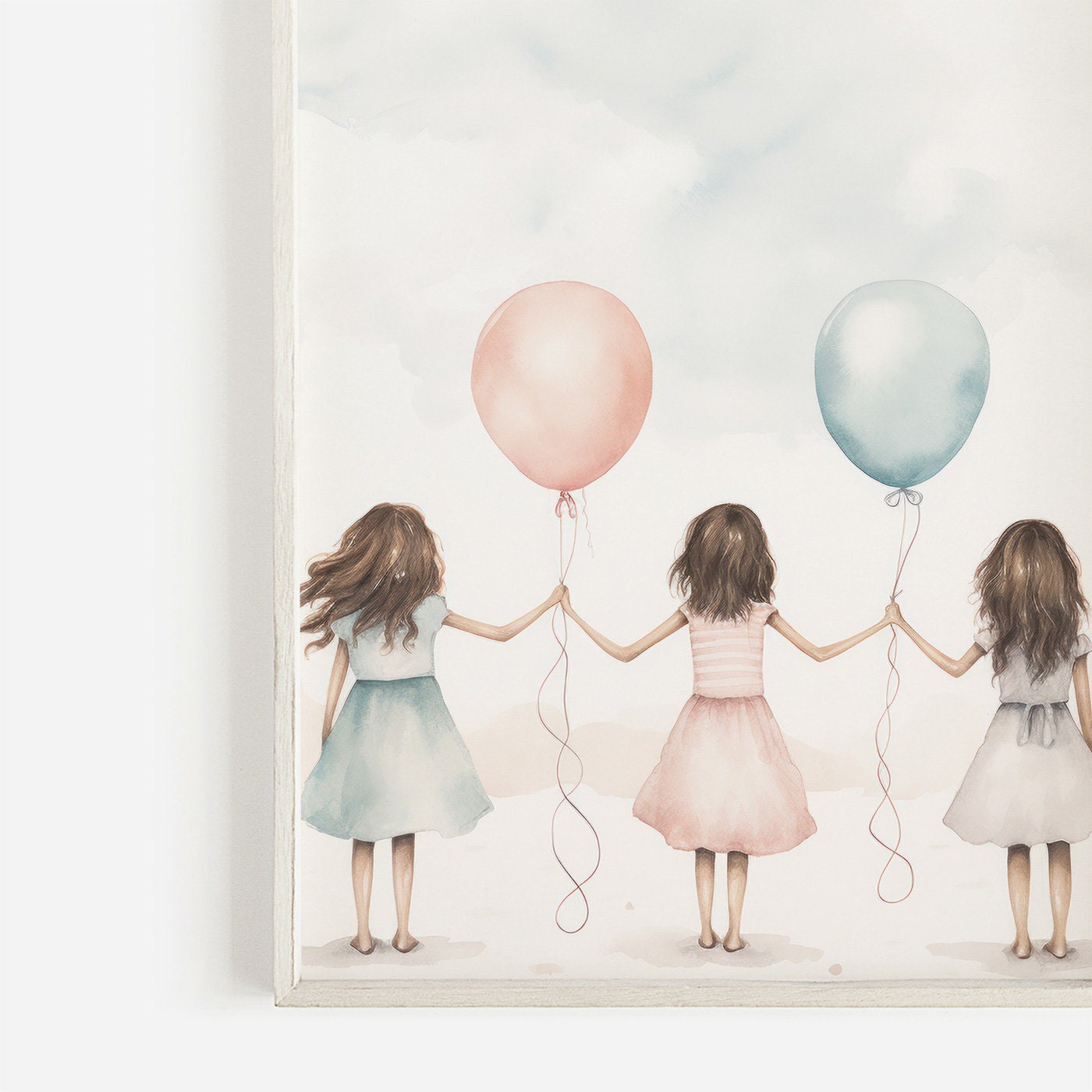 Balloon Nursery Decor, Best Friends Wall Art, Girl's Room Decor, Girly Wall Art Print, Girls Bedroom Art, Digital Printable Art