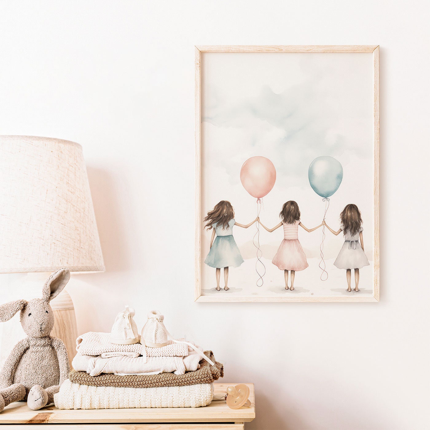 Balloon Nursery Decor, Best Friends Wall Art, Girl's Room Decor, Girly Wall Art Print, Girls Bedroom Art, Digital Printable Art