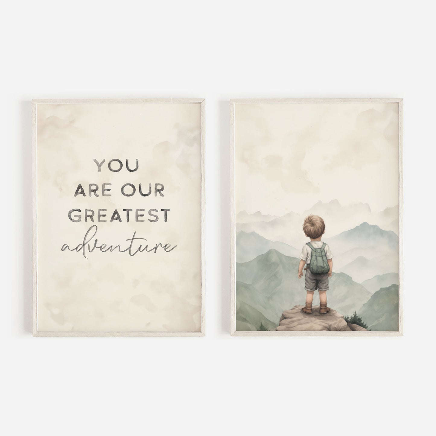 Boys Nursery Quote Print, You Are Our Greatest Adventure, Boy Adventure Nursery Decor, Adventure Theme, Printable Nursery Decor Set of 2