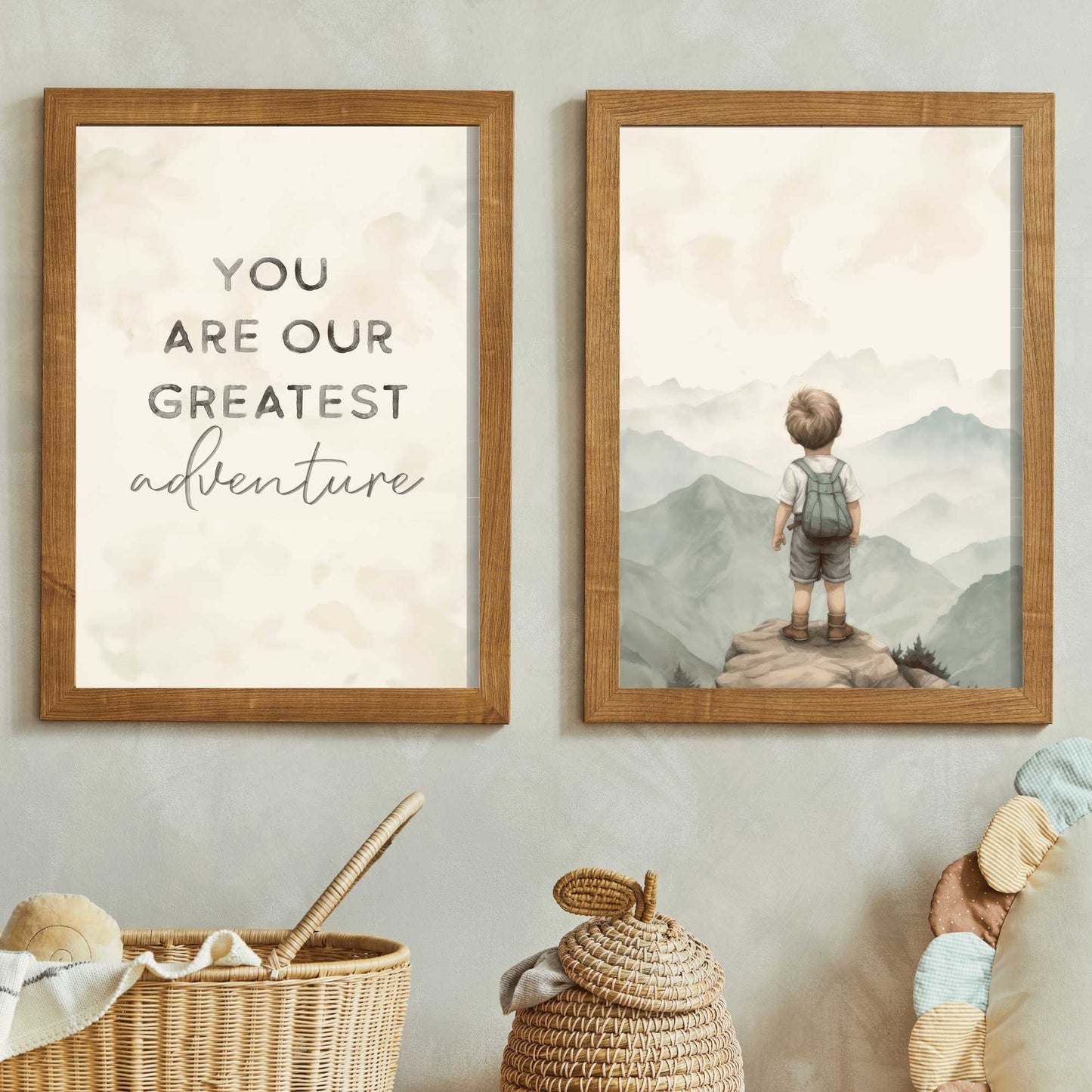 Boys Nursery Quote Print, You Are Our Greatest Adventure, Boy Adventure Nursery Decor, Adventure Theme, Printable Nursery Decor Set of 2