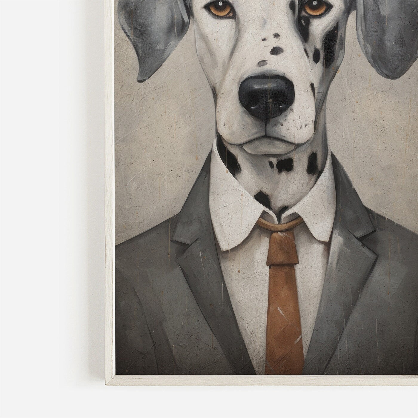 Dalmatian Art Print, Dalmatian Wall Decor, Dog Wearing Suit, Dalmatian Dog Portrait, Whimsical Dog Decor, PRINTABLE Dog Wall Art