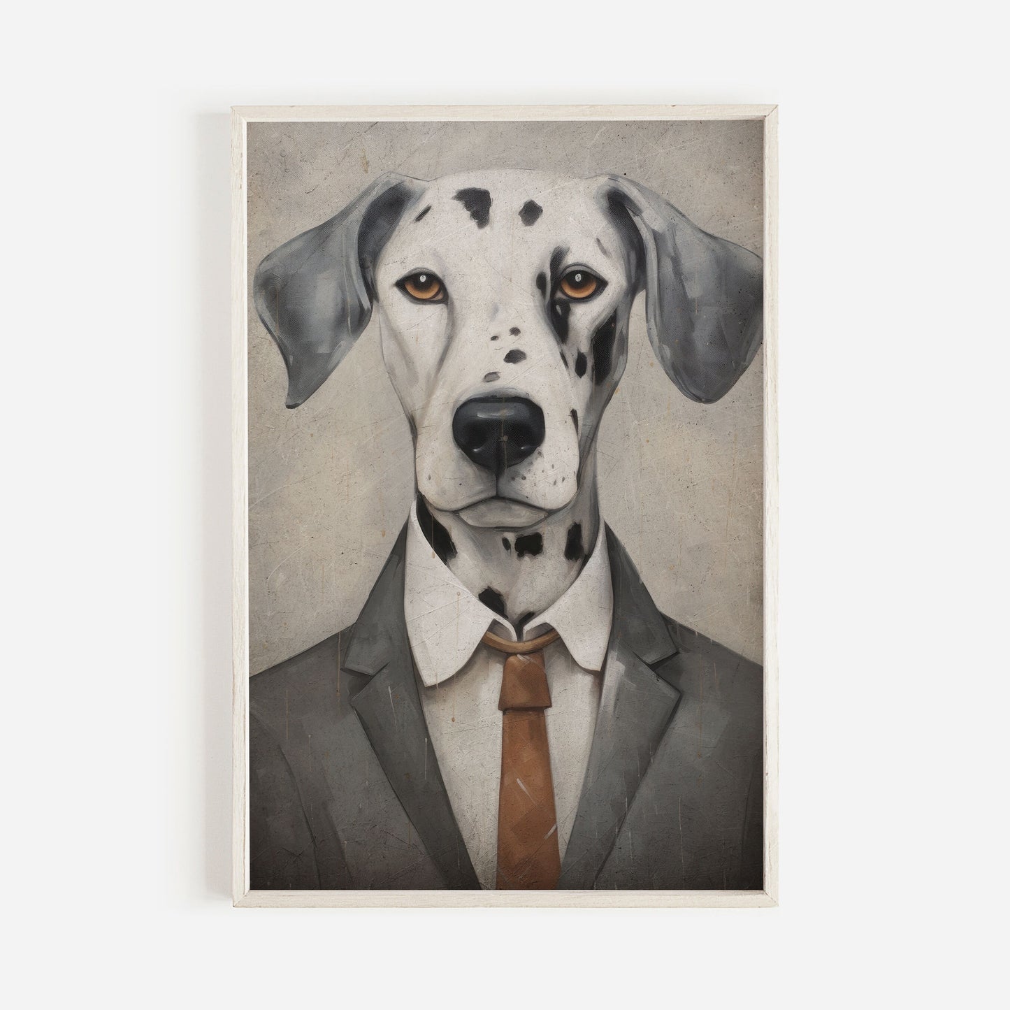 Dalmatian Art Print, Dalmatian Wall Decor, Dog Wearing Suit, Dalmatian Dog Portrait, Whimsical Dog Decor, PRINTABLE Dog Wall Art